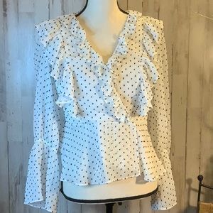 Madison d’Amelie sheer ruffle blouse. Size XS